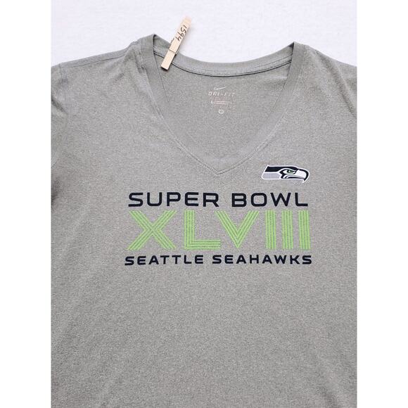 Nike Dri-Fit Casual Graphic Short Sleeve T Shirt Womens Size Medium M Gray - Picture 1 of 8